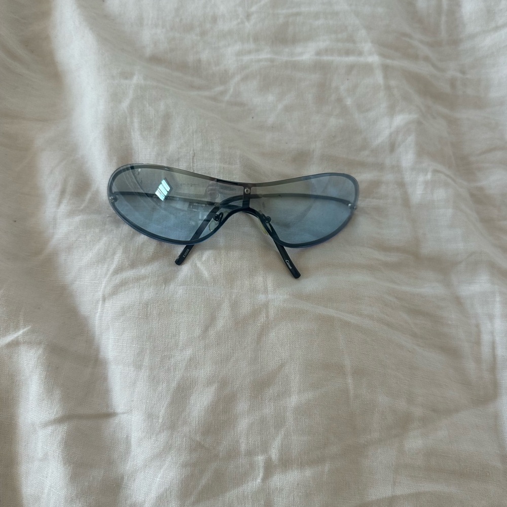 Blue Tinted Slim Shield Sunglasses